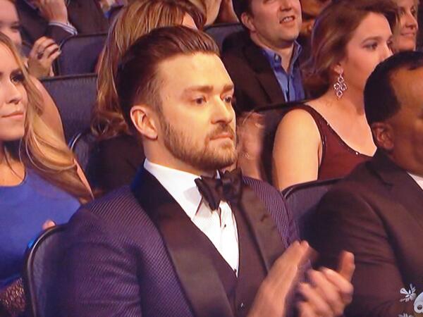 Justim Timberlake right before he picked up his award at the 2013 AMA