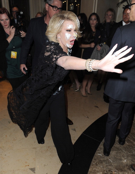 Joan Rivers Gets Caked At QVC Red Carpet Event